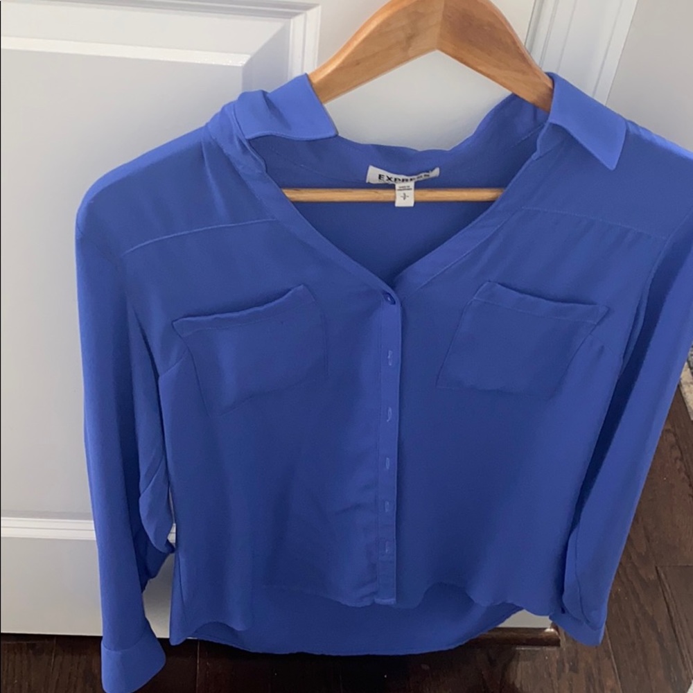Express blue button up
